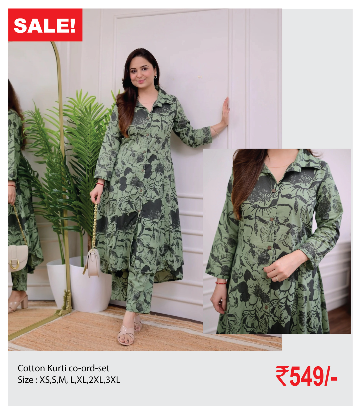 Cotton Kurti co-ord-set