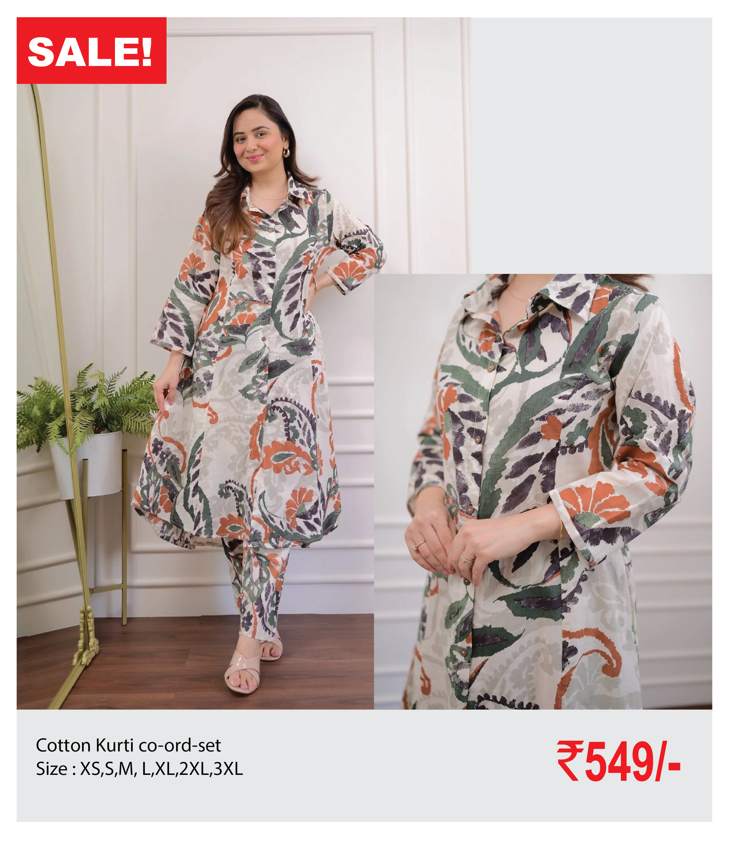 Cotton Kurti co-ord-set