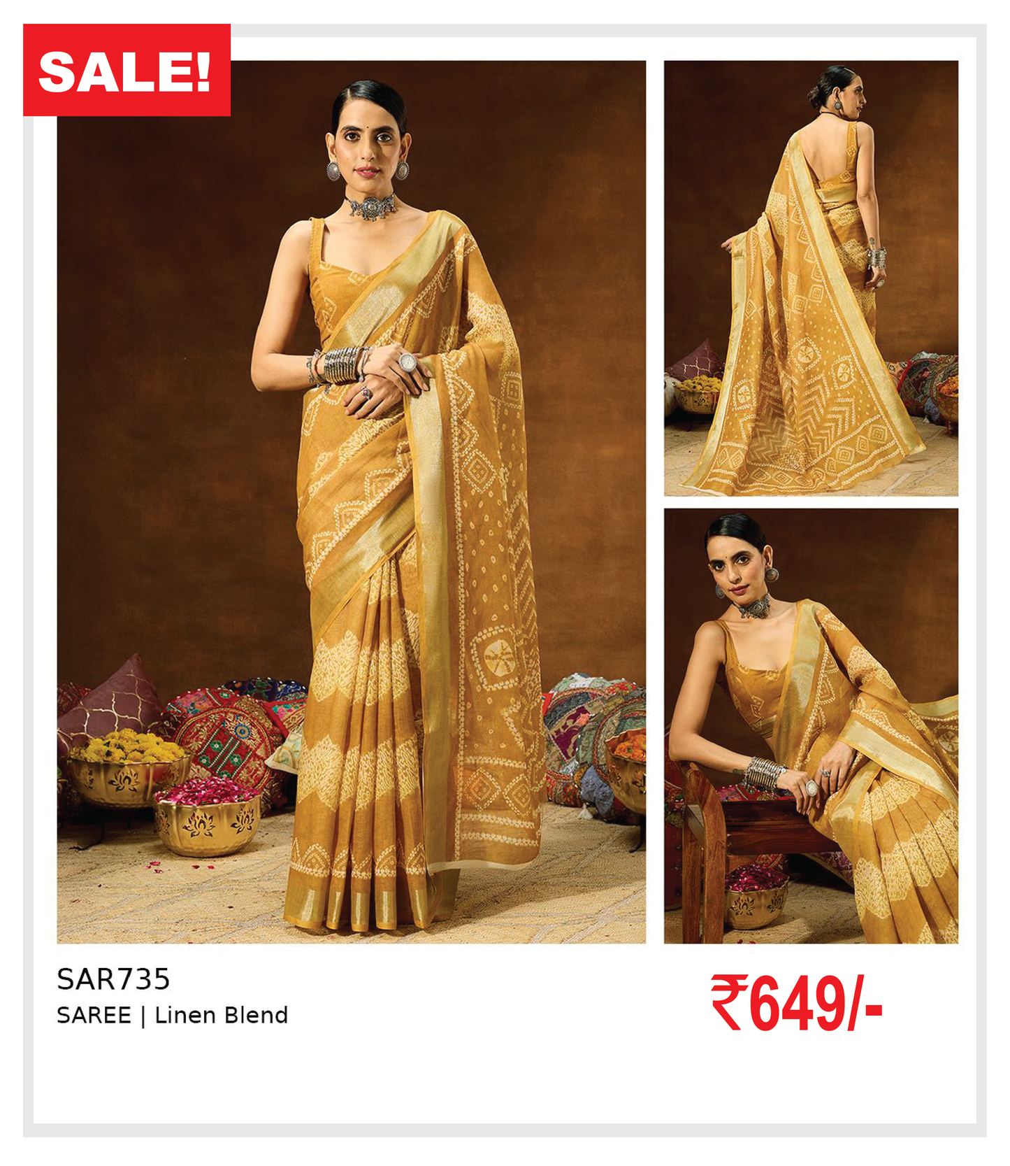 LINEN BLEND SAREE
