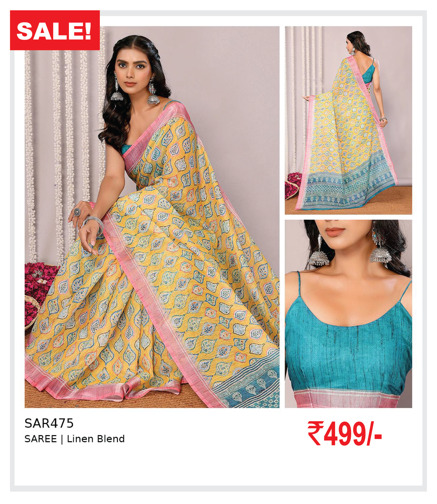 LINEN BLEND SAREE