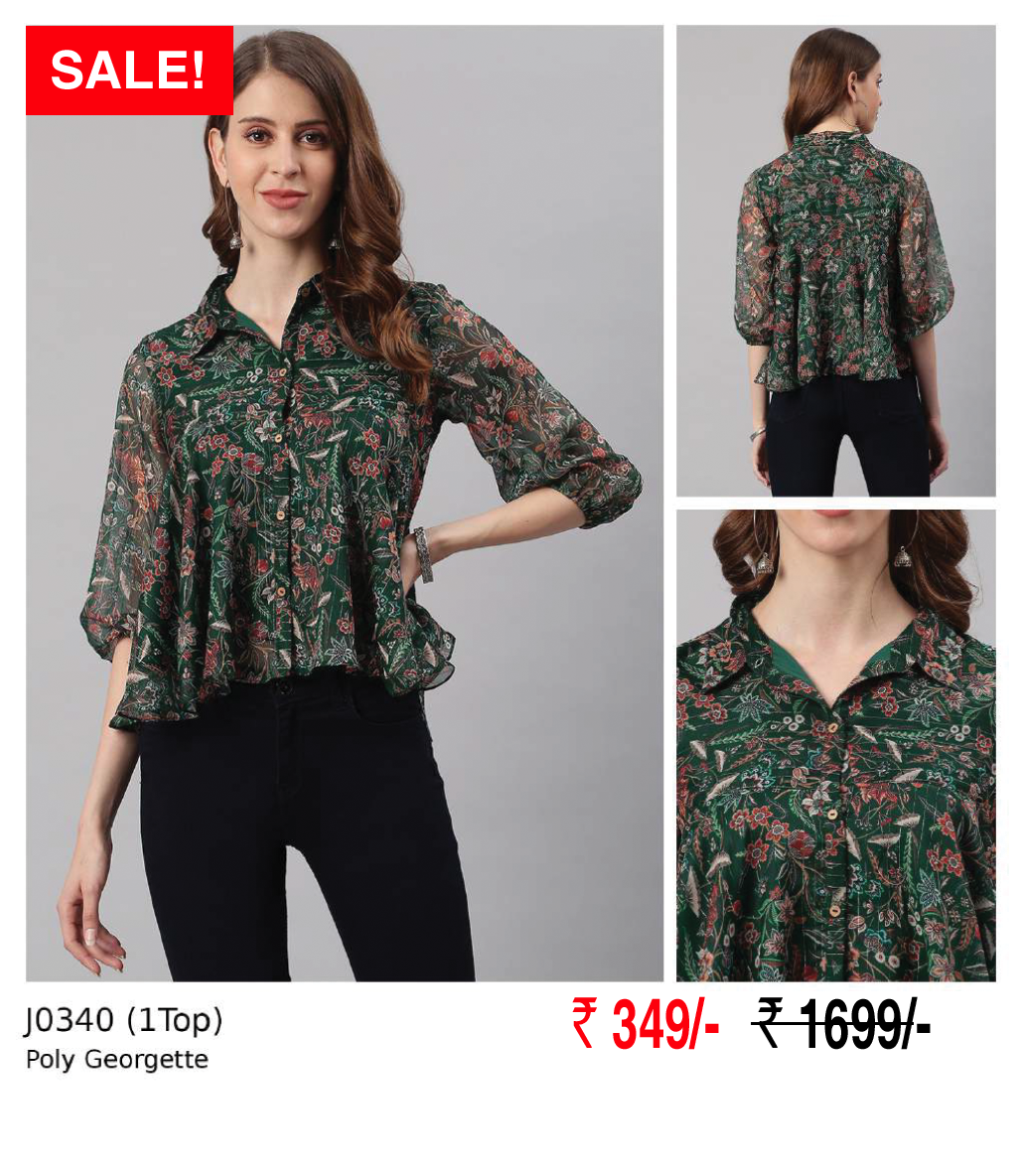 Poly Gerogette Top