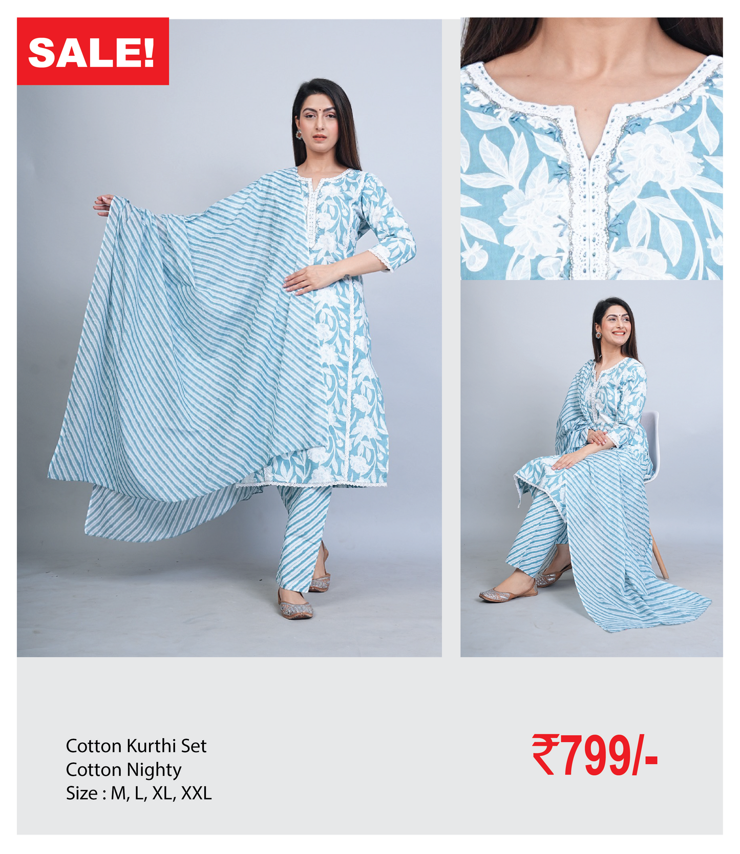 COTTON KURTHI SET