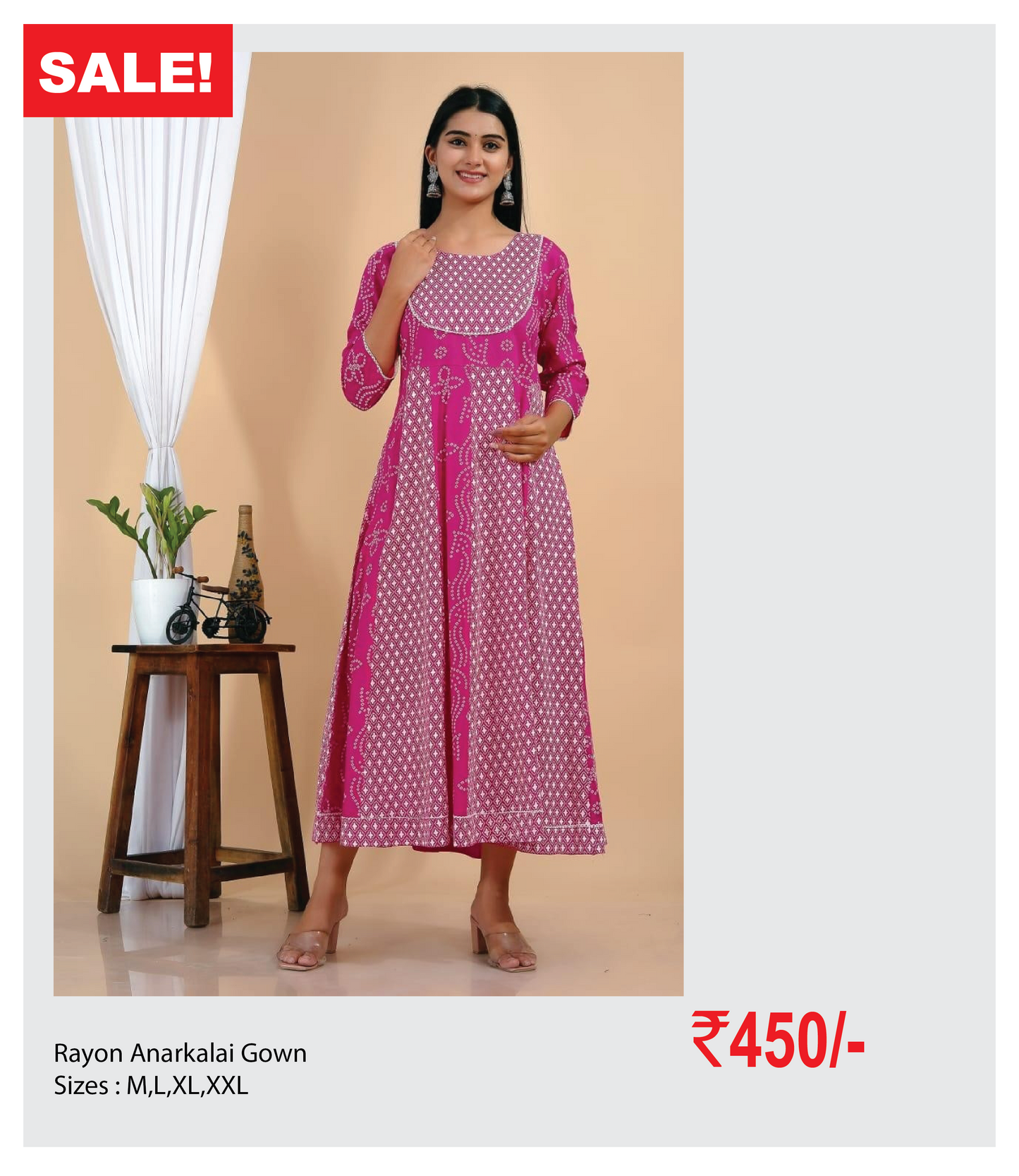 Rayon Anarkali Gown