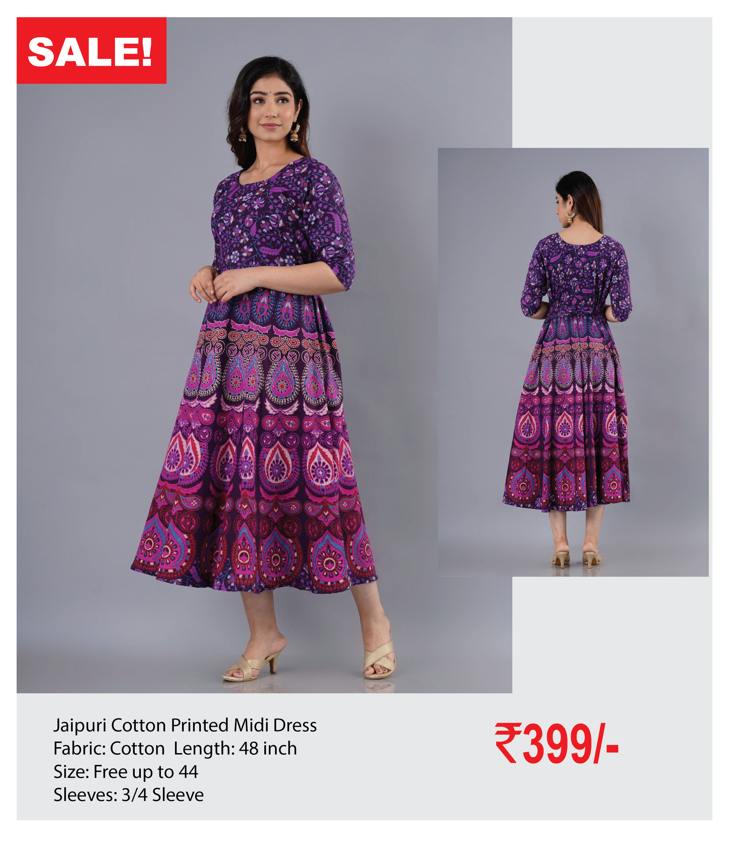 Jaipuri Cotton Printed Midi