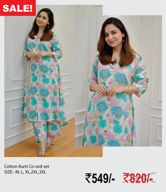 Cotton Kurti co-ord-set