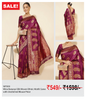 Wine Banarasi Silk Woven Ethnic Motifs Saree with Unstitched Blouse Piece