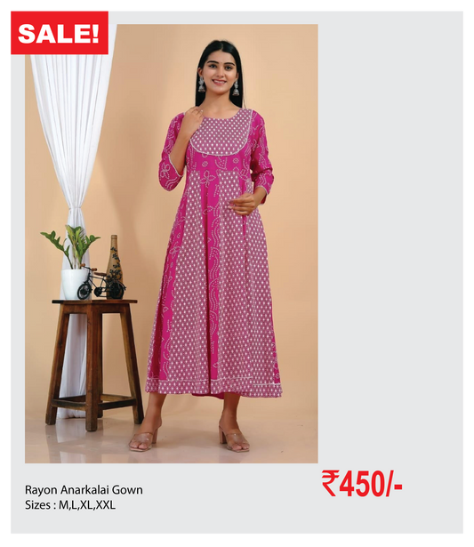 Rayon Anarkali Gown