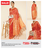 Red Chanderi Silk Woven Geometric Saree with Unstitched Blouse Piece