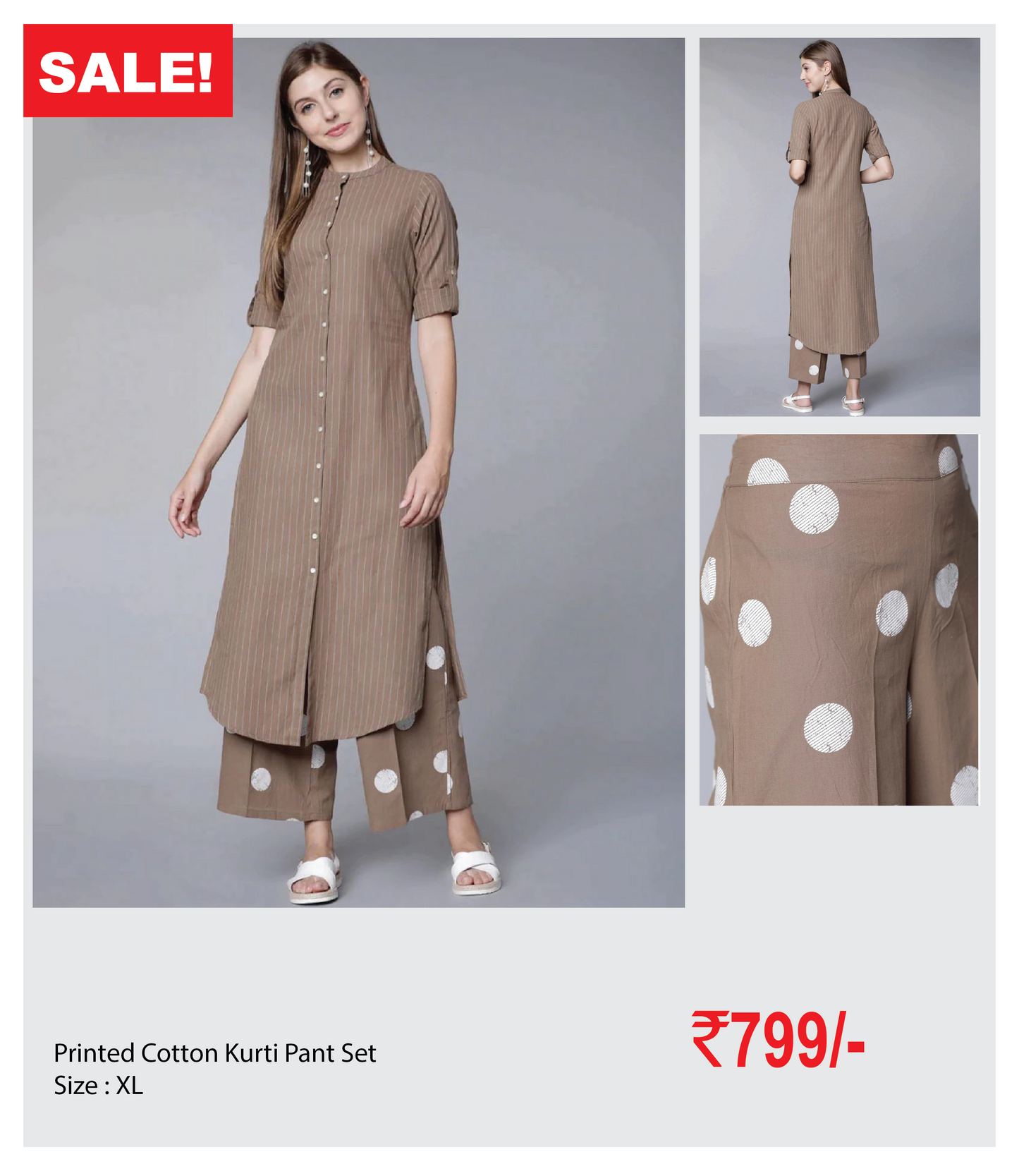 Printed Cotton kurti and pant set