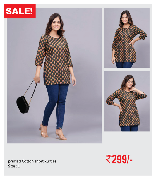 printed Cotton short kurties
